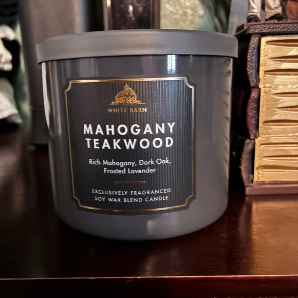 White Barn Other - White Barn Mahogany Teakwood Gray Jar Candle New No Box 3- Wick